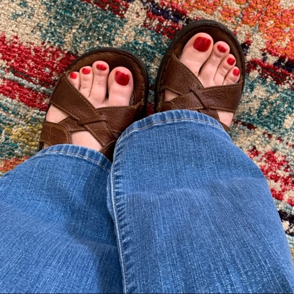 Born Sandals - Brown Leather Comfort Shoes Size 10